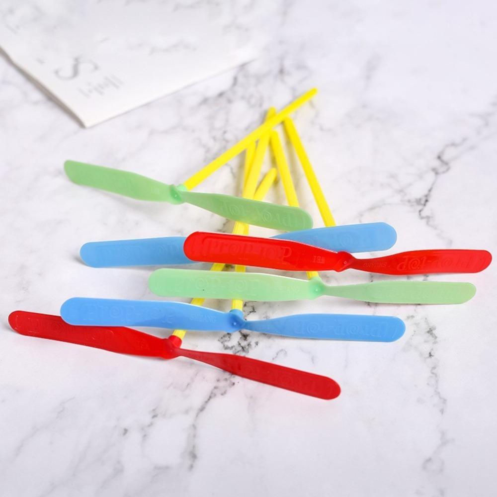 Rotating Flying Propeller Toy Hand Push Outdoor Sports Game New Bamboo Dragonfly  Kids 10pcs
