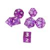 7pcs Purple Polyhedral Dice Set Holiday Party Resin Exquisite Role Playing Game Dice Props for Board Game