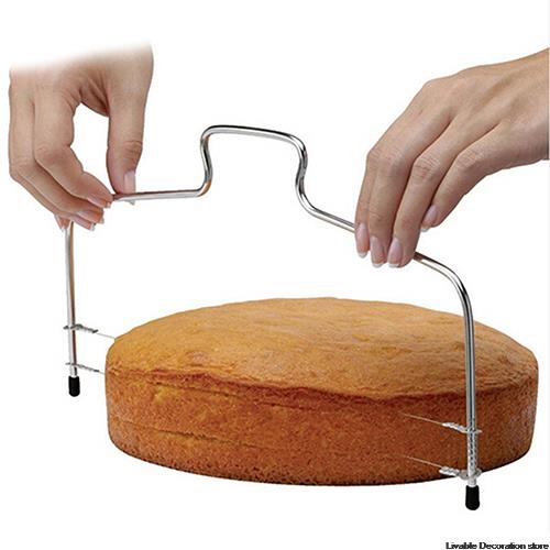 

Новые DIY Инструменты для выпечки из нержавеющей стали Двойная регулируемая струна Нож для нарезки тортов, хлеба Струны Нож Мыльный нож светло-серый