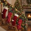 Hanging Knitted Christmas Stocking Large Capacity Christmas Hanging Sock Wall Display