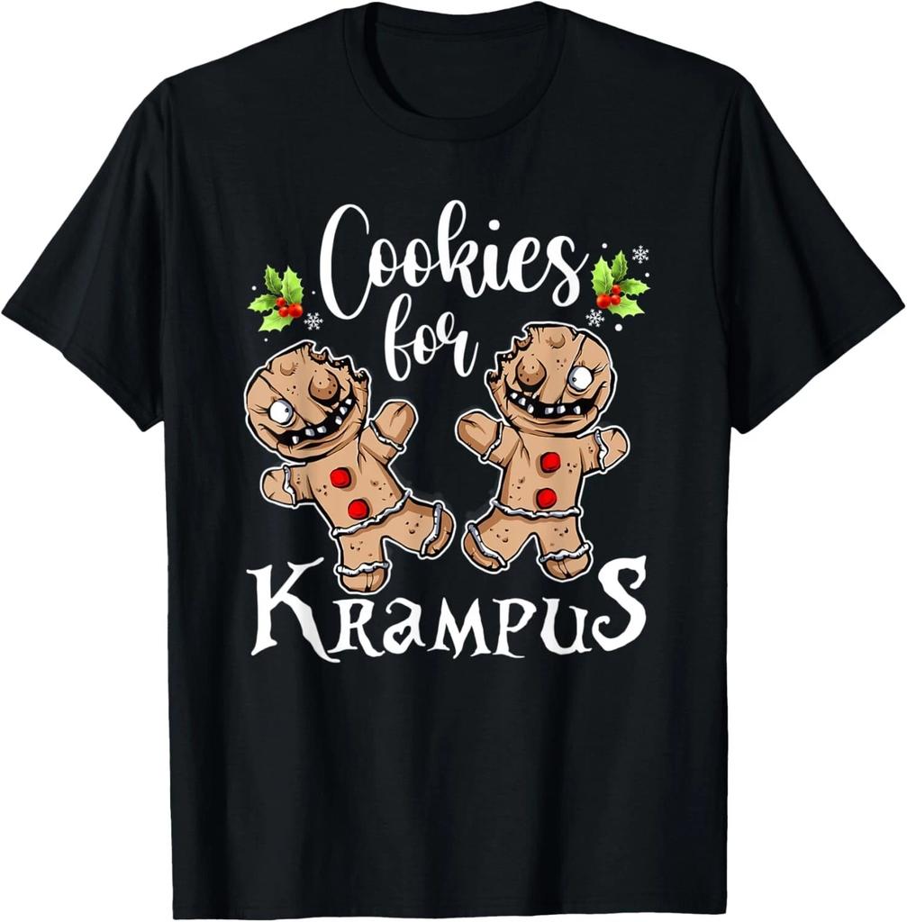 Creepy Gingerbread Cookies For Krampus Xmas Goth Holiday T- Shirt
