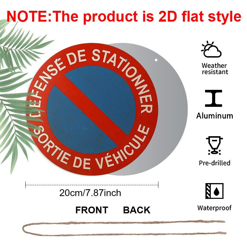 

2D Flat 1pc, 8x8 in, No Vehicle Entry Or Parking Decorative Signs & Plaques, Round Aluminum Metal Sign for Wall Decor in Homes, Cottages, Streets 1pc