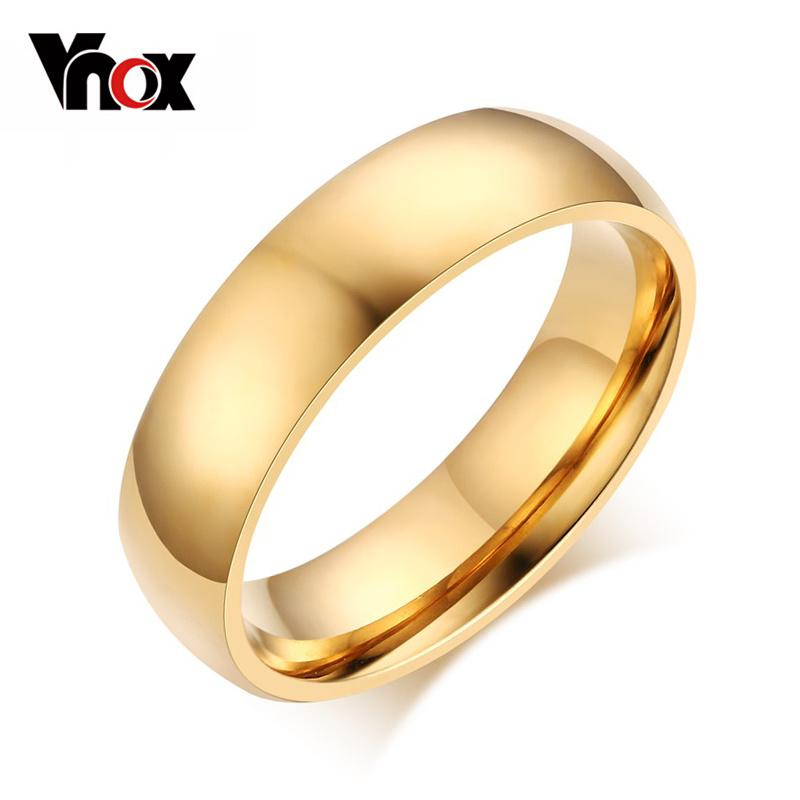 Vnox Classic Wedding Ring for Men Women Stainless Steel Finger Band Jewelry 6mm 8mm Classic Plain Ring