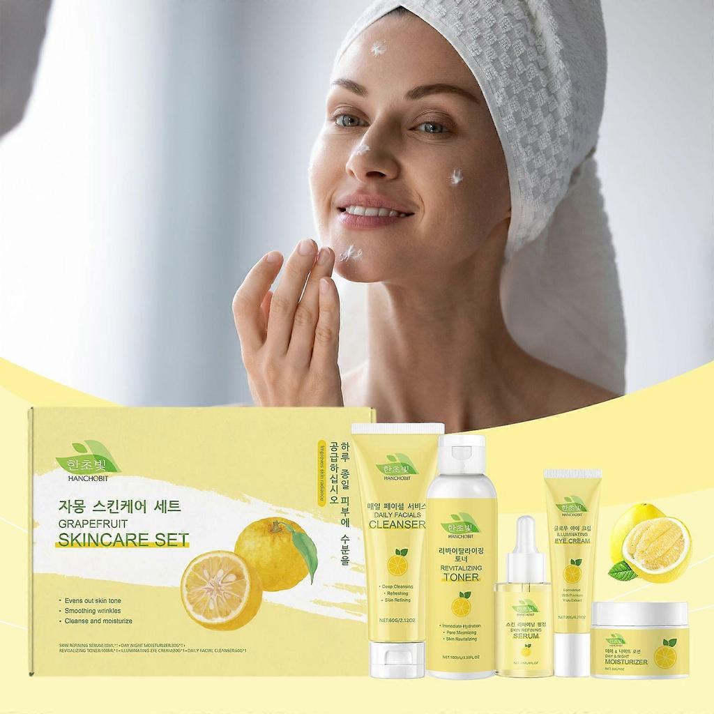 Pomelo Skin Care Gift Set, Daily Facial Care Hydrating Cream Skin Care Set