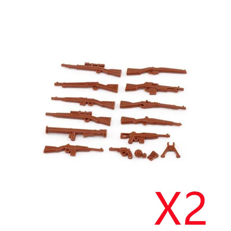 Military Building Blocks Accessories Soldier Figures Weapons Guns Mini Bricks USA Soviet Pistols Kids Toy Gifts Set R050