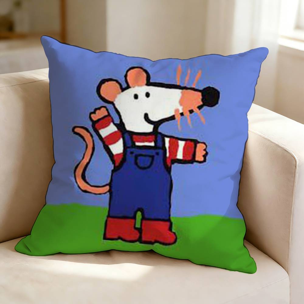 Animated cartoon M-Maisy Mouse Square Double-Sided printed Pillow Case Bedroom Bedside Pillow Sofa Cushion Cover