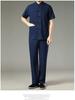 Men's 2022 Summer Short Sleeve Tang Suit: Cotton Linen Two-Piece Set for Middle-Aged and Elderly Casual Wear