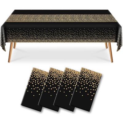 Disposable Table Cover Dotted Table Runner Design Waterproof Oilproof Tablecloths For Rectangle Tables Reusable