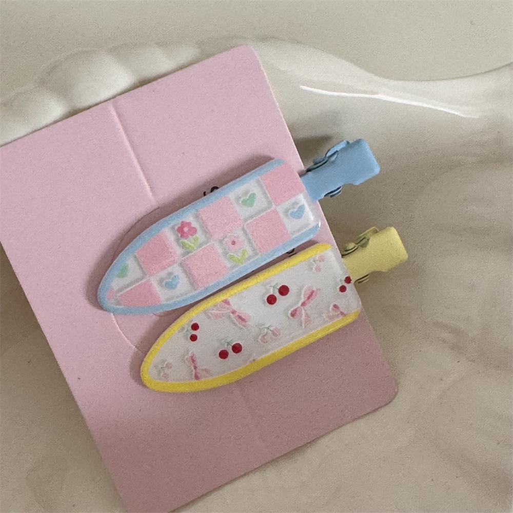 Set of 2 Cute Floral and Polka Dot Duckbill Hair Clips