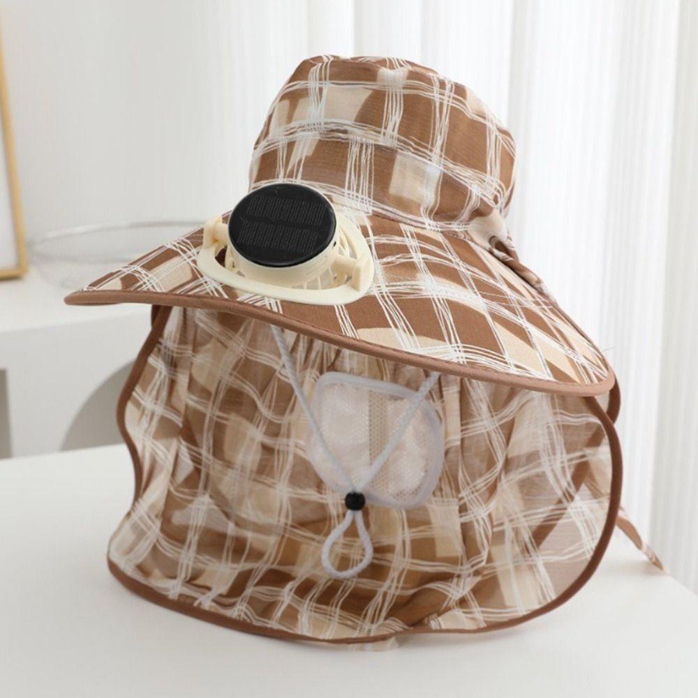 USB Charging Solar Fan Cap Anti-UV Cooling Fan Hat Women Sun Hat Fisherman Hat  Summer Season