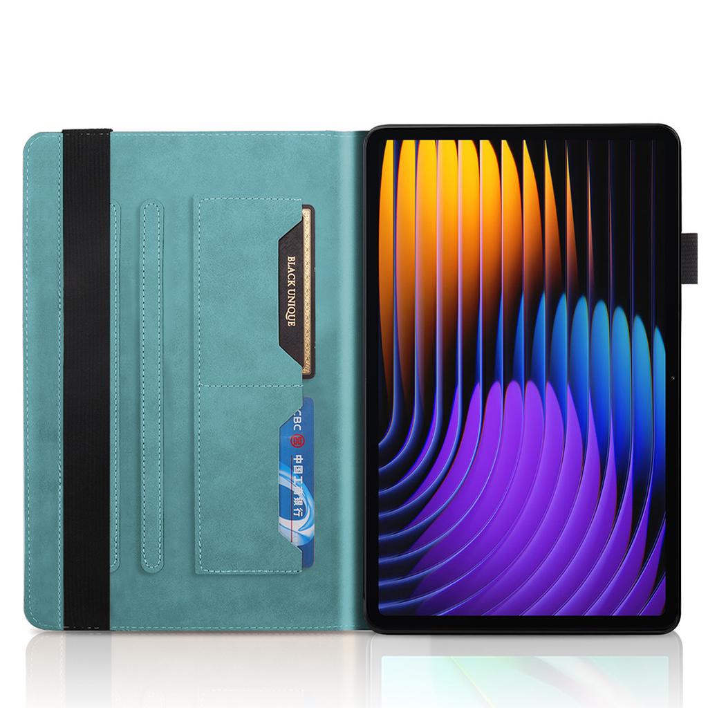 Anwendbar für Xiaomi Pad 7 Tablet Ledertasche Poco Pad X1 Lebensbaum geprägter Kartenhalter Schutzhülle