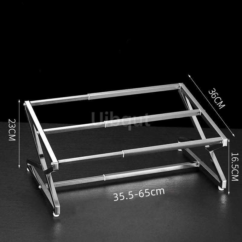 GN pan rack Retractable Seasoning Holder Bracket Stainless Steel Spice Rack Kitchen Seasoning Container Box Holder tray basin