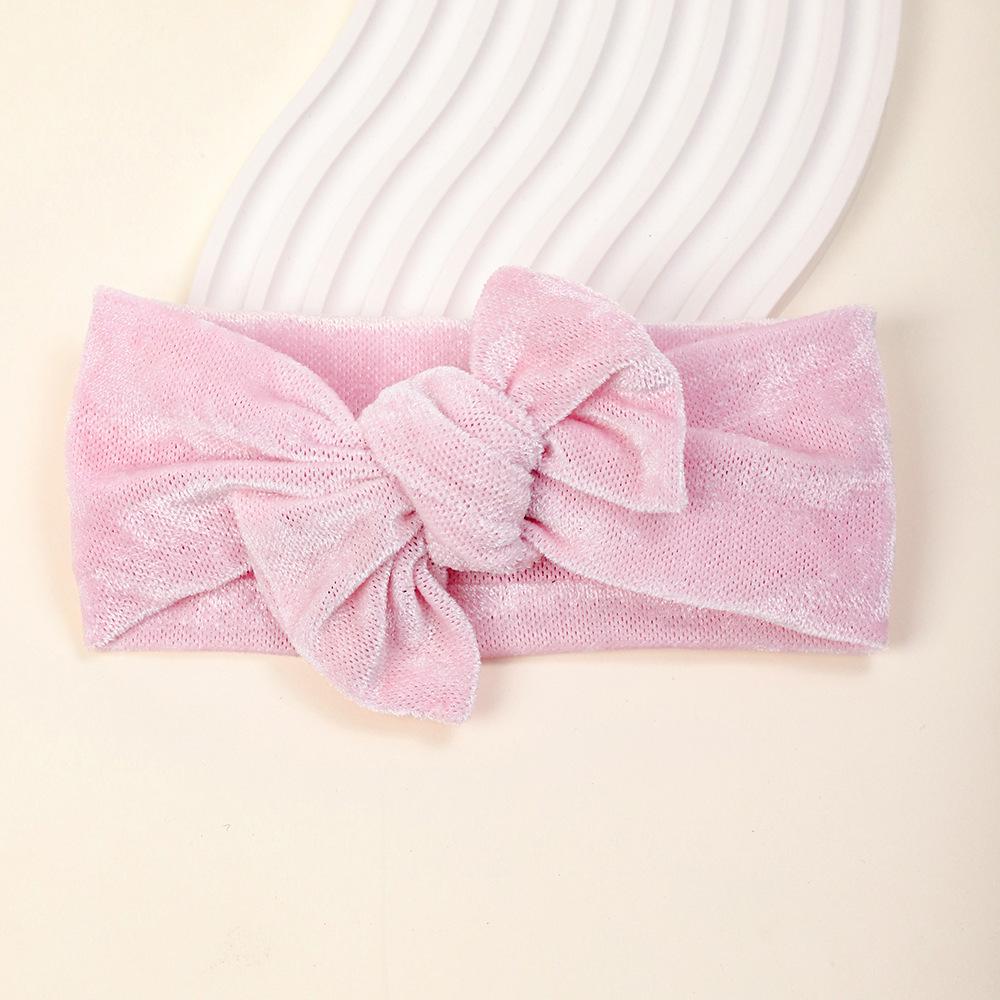 New Solid Solor Children's Hair Accessories Baby Plush Bow Headband Baby Soft and Comfortable Fabric Headband