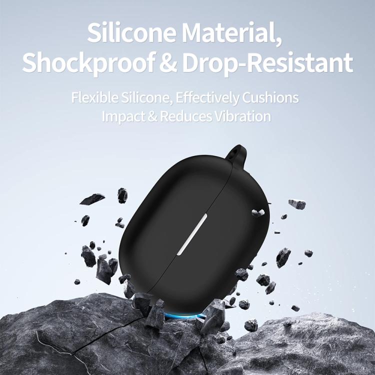 Solid‑Color Silicone Earbuds Case with Buckle for Huawei FreeBuds Pro 5, Shockproof Earphone Cover