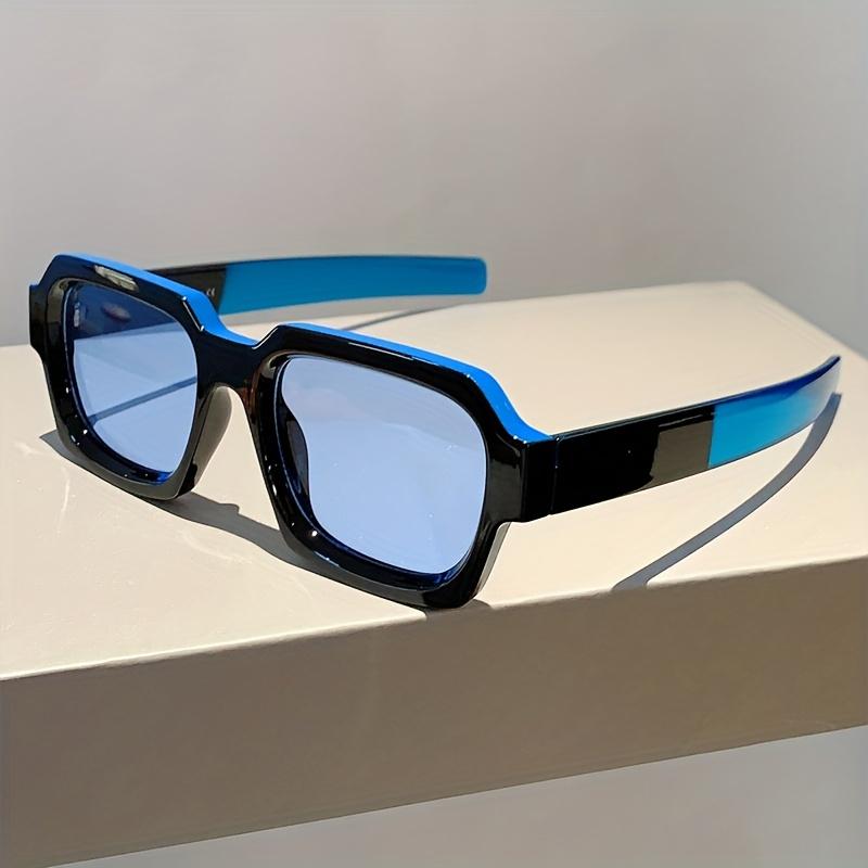 1 Pair Of Elegant Black Square Frame Sunglasses For Women - Stylish Plastic Frame With Yellow Tinted Lenses Perfect For Fashion