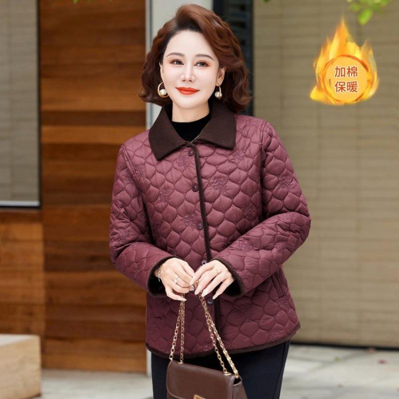 

Новая теплая стеганая куртка, стеганая куртка для мамы, стеганая утолщенная стеганая куртка, короткая стеганая куртка, женская 5XL [Recommended 150-80kg]