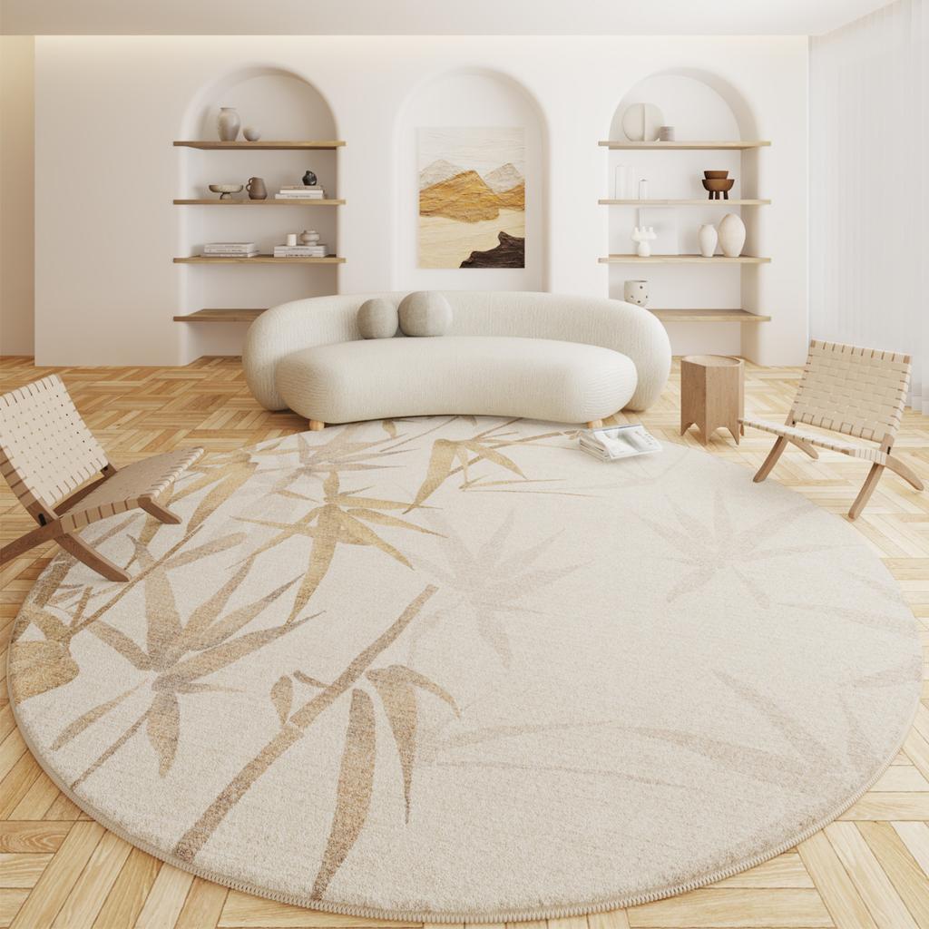 Cream Style Living Room Decoration Round Carpet Light Luxury Rugs for Bedroom Fluffy Soft Study Rug Thick Plush Lounge Floor Mat