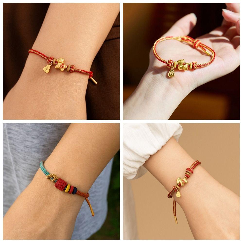 Year of The Horse Zodiac Horse Bracelet Hand-woven Chinese Red Handrope Spring Festival