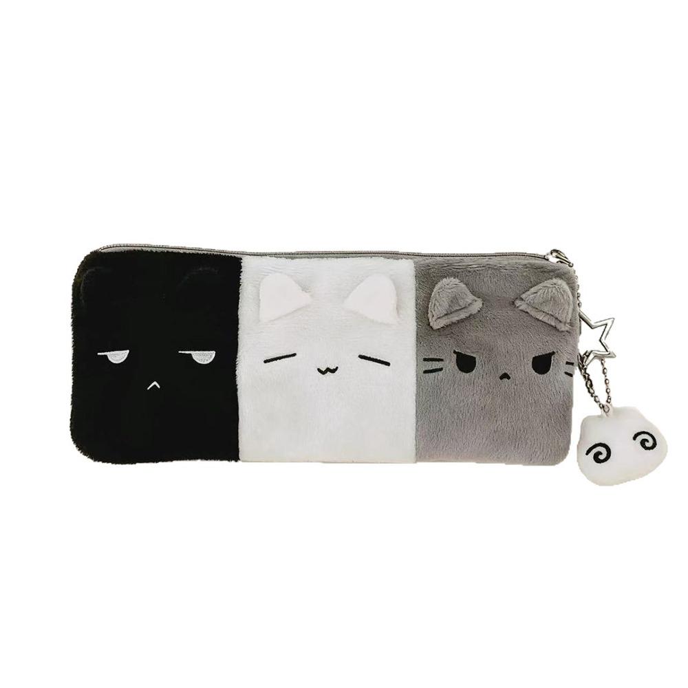 

Black White Grey Pencil Case Kitten Stationery Storage Bag INS Pen Pouch Back To School Kitten