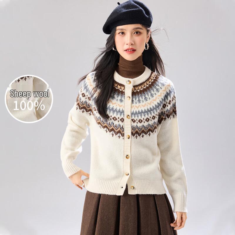 

Женский кардиган Fair Isle из 100% мериносовой шерсти One Size