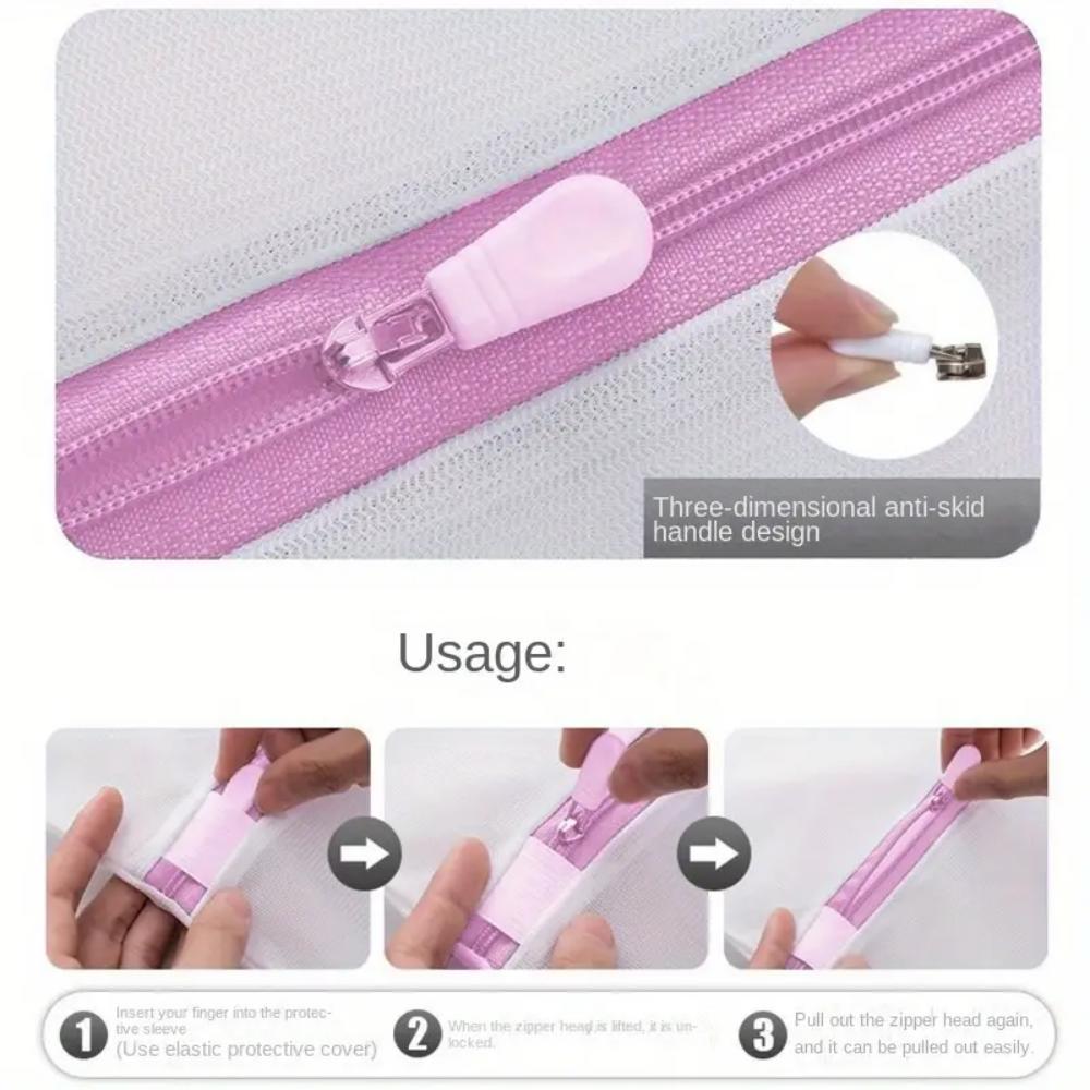 This 4-piece set protects the laundry bag from getting clothes dirty, cleans the washing machine, prevents tangling and deformat