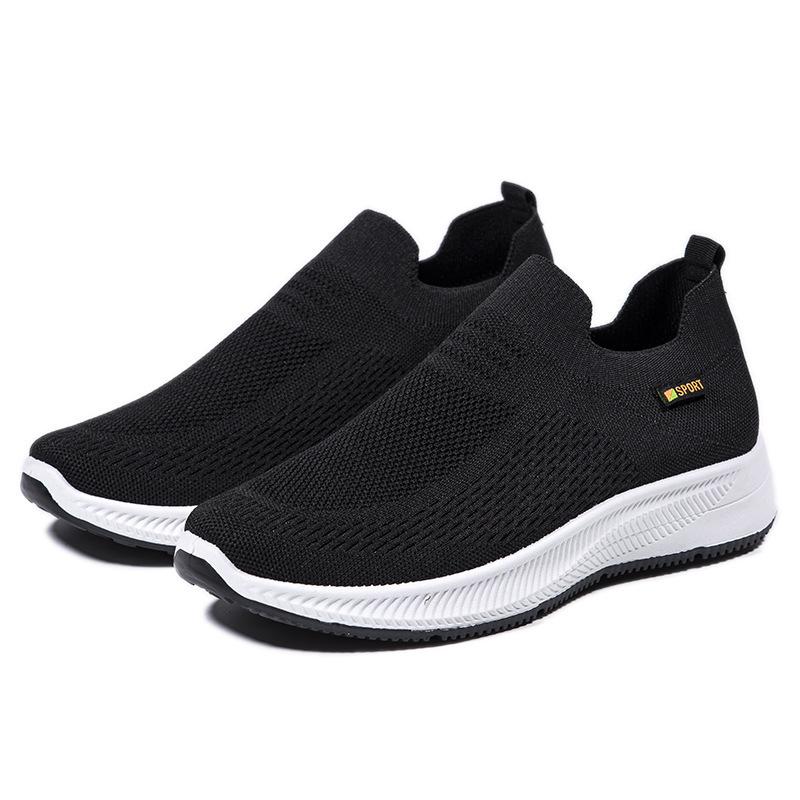Men's shoes one-pedal lazy flying woven shoes foreign trade mesh sports shoes breathable and lightweight running shoes soft-soled casual men's shoes