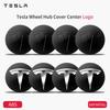 ALV1 4PCS Wheel Center Caps For Logo Cover Set for Model 3 Model Y Model S Model X, Hub Cap Replacement Matte Black & Silver Bl