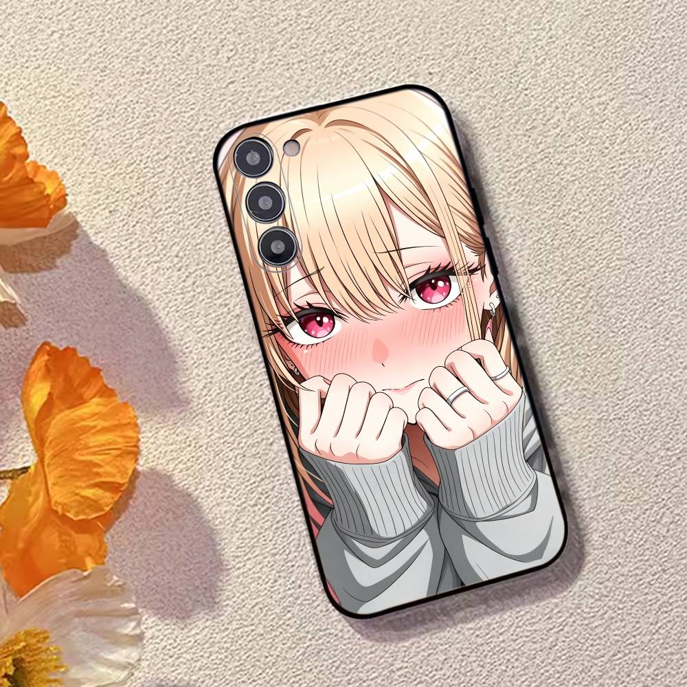 Anime Cute K-Kitagawa Marin Phone Case For Samsung Galaxy A73,A72,A71,A70,A53,A52,A51,Soft Silicone Black Cover