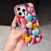 Y2K Glowing Hearts Jelly Double Layer Rose Red Mobile Phone Case for iPhone 17 16 15 14 13 12 11 Air Pro Max Plus Protective