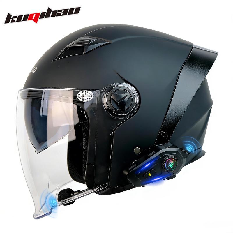 Cooles Bluetooth-Halbhelm-Fahrradhelm: Leicht, Doppelvisier, Lange Akkulaufzeit, 3C-zertifiziert, Komfortpassform, Überragende Klangqualität