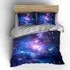Cosmic Galaxy Nebula Print Bedding Duvet Cover Set  (1*Duvet Cover 2*Pillowcases, without duvet insert)
