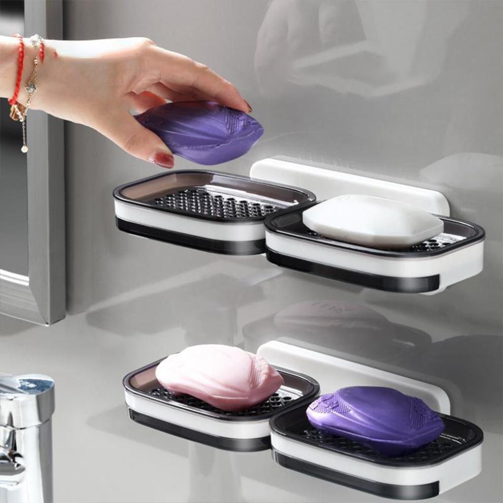 Wall Mounted Sponge Organizer Moisture-proof Water Draining Tray Storage Box Bathtub Organizing Case Container for Bathroom