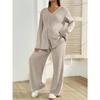 Autumn and Winter Knitted Cardigan Top with Adjustable Waist, Casual Loose Pants, Maternity Suit