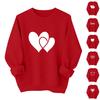 Valentinsdagströjor för kvinnor Kärlekshjärta Grafisk Pullover Rundhalsad Långärmad Topp Valentinsdagströja