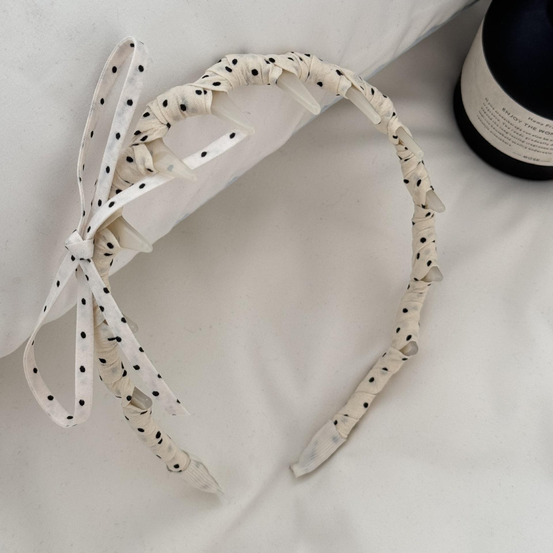 

Корейская повязка на голову с бантом в горошек, высокая макушка, новая летняя, темпераментная, универсальная, повседневная внешняя повязка на голову