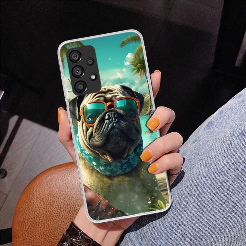 Love Pugs Cute Dog Phone Case For Samsung Galaxy A17 A16 A15 A14 A13 A57 A56 A55 A54 A53 A37 A36 A35 A34 A33 A26 A25 A24 A23 Gal