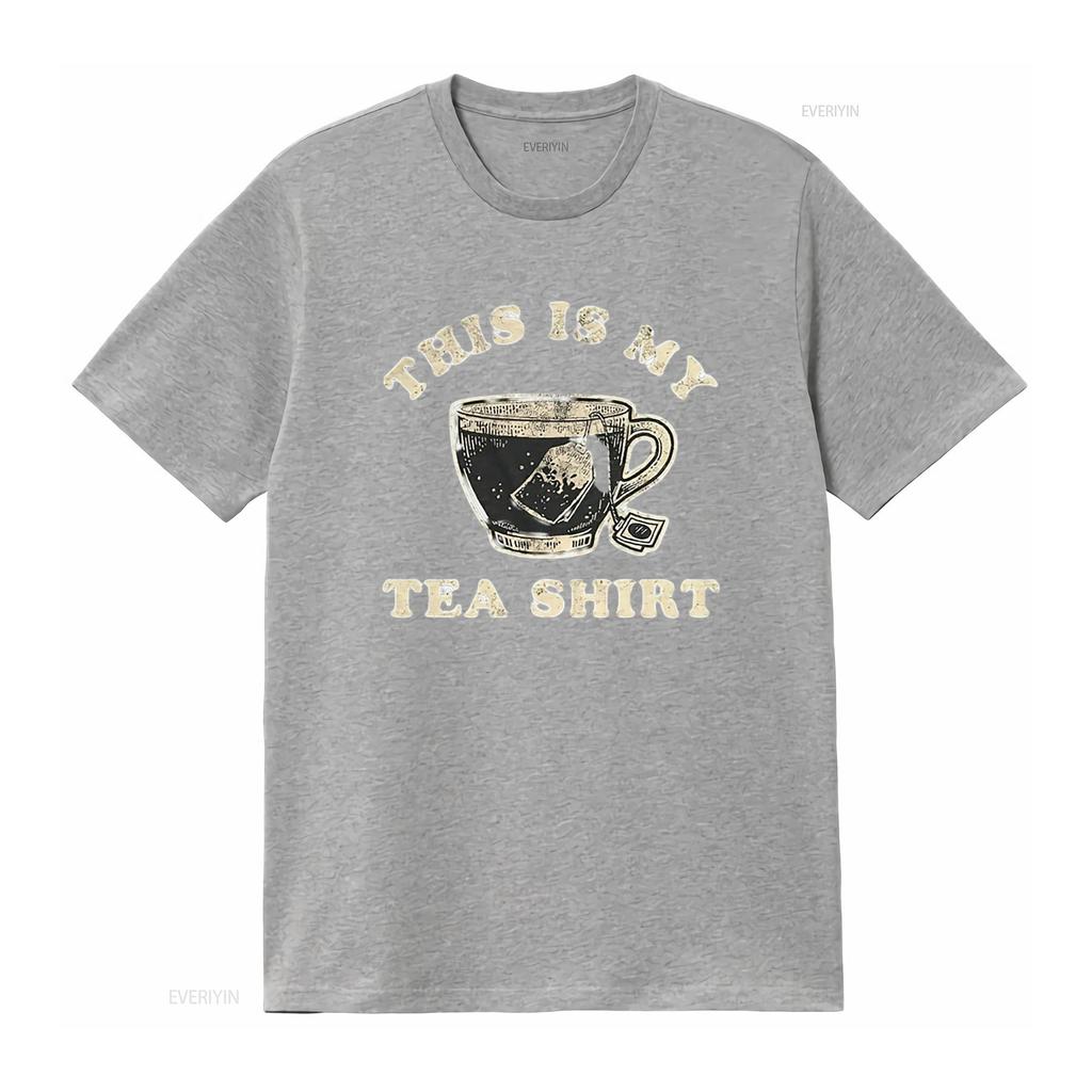 Mens This is My Tea T Shirt Funny Cup of Sarcastic Wordplay Novelty White vintage Washed Slightly homme designer clothes