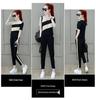 2026 Summer Women's Plus Size Korean Style Color Block Two-Piece Set: Short Sleeve T-shirt & Long Pants