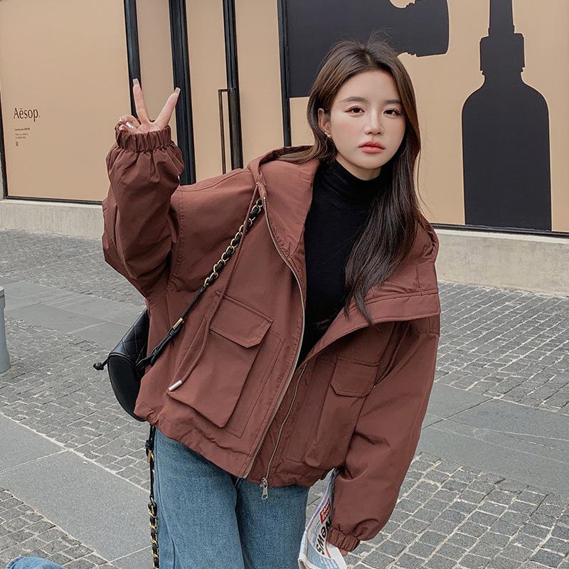 

Женская зимняя короткая куртка пуховик 2024 - Стильная, теплая, хлопковое пальто с плюшевой подкладкой M 100-115 lbs