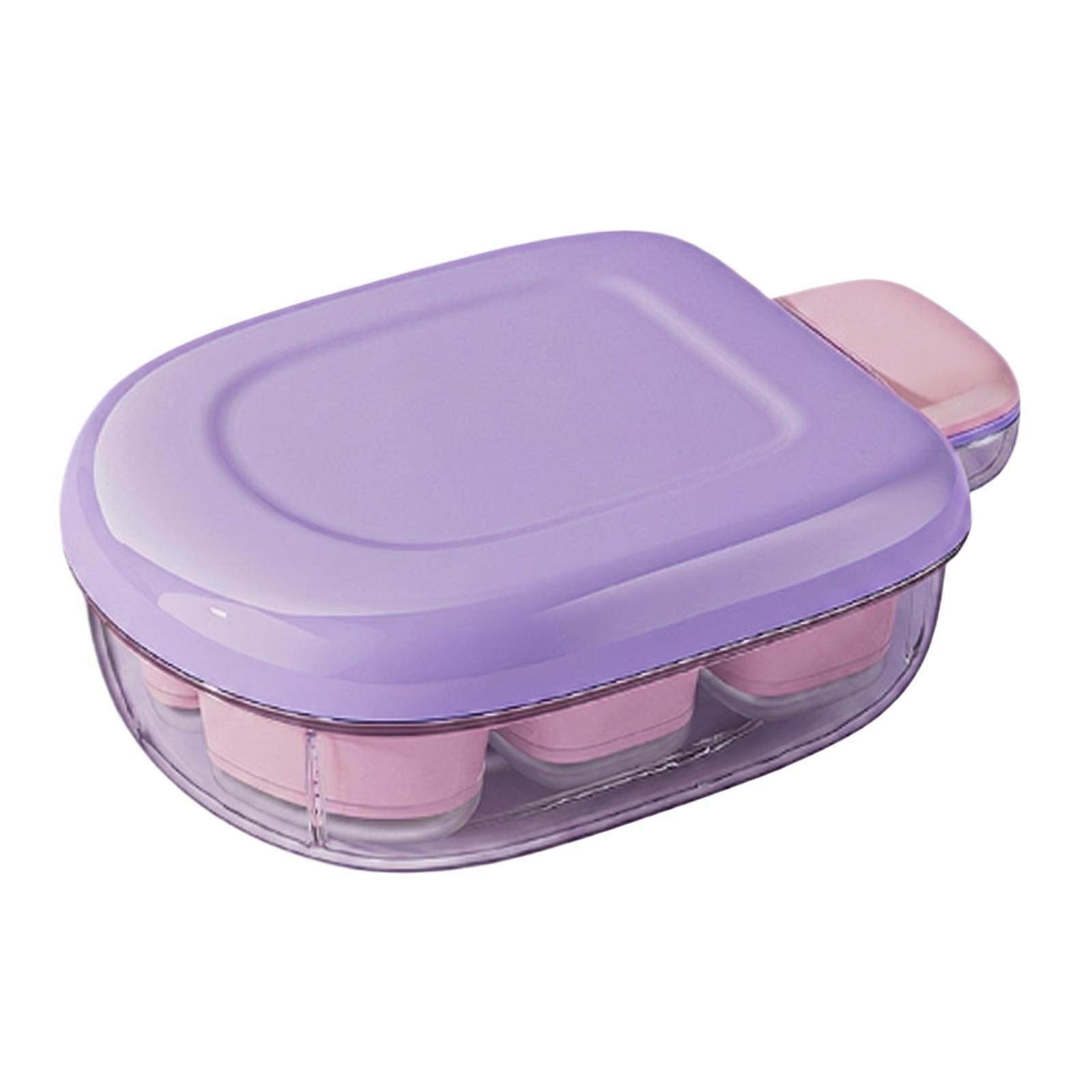 

Flexible Ice Cube Tray with Lid Press to Release Ice Cubes BPA Free Silicone Mold for Freezer Storage Durable and Leak Proof One Size фиолетовый