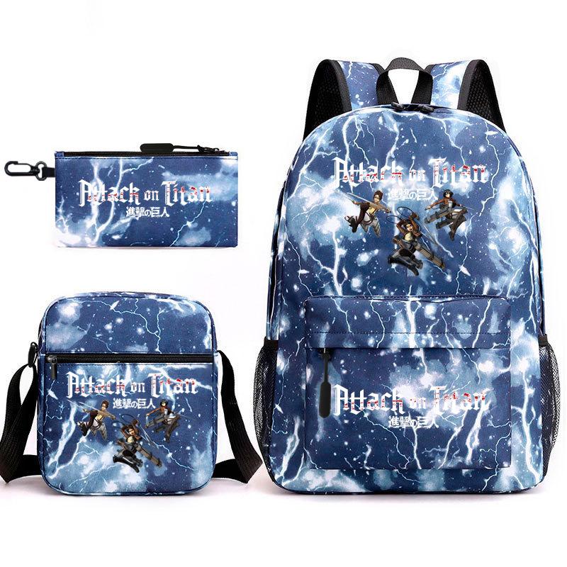 Attack on Titan Teen Anime Rucksack Attack on Titan Schultasche Dreiteiliges Set