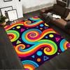 Colorful Abstract Swirl Pattern Carpet with Geometric Shapes Design Suitable for Use As an Anti-slip for Living Room Bedroom Sofas