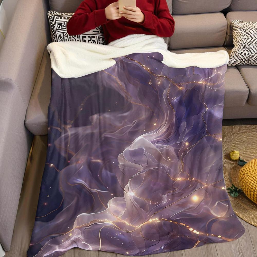 Lavender Star Veil Flannel Blanket Warm Soft Halloween Christmas Couch Warm Cozy Decorative Decor Gift for All Season
