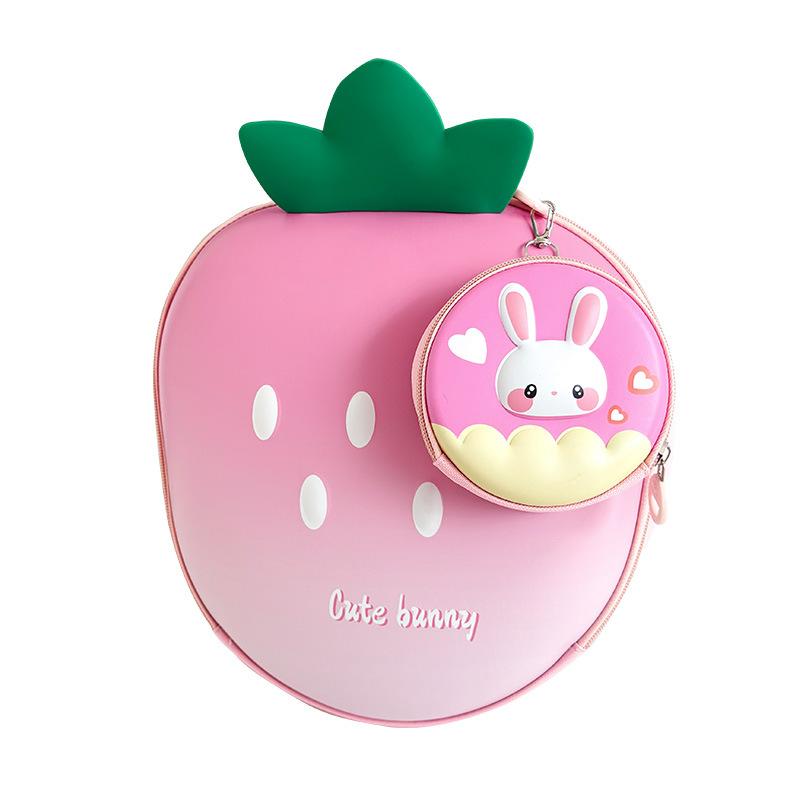 

School Bag Strawberry With Cartoon Style And Eva Eggshell Bag Comfort For розовый