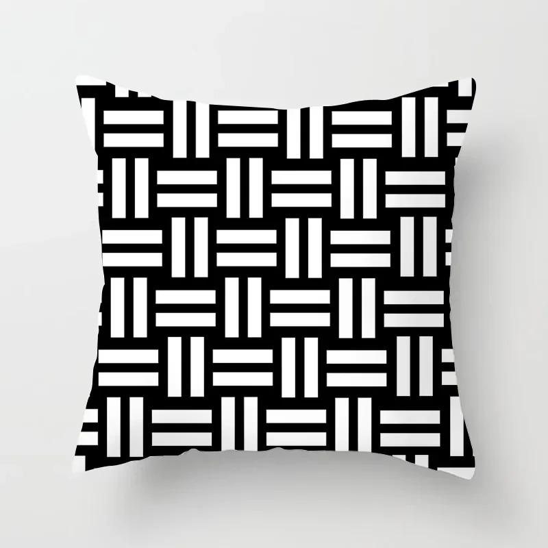 High-grade Black and White Geometric Irregular Pattern Pillowcase Office Living Room Home Pillowcase Car Ornaments
