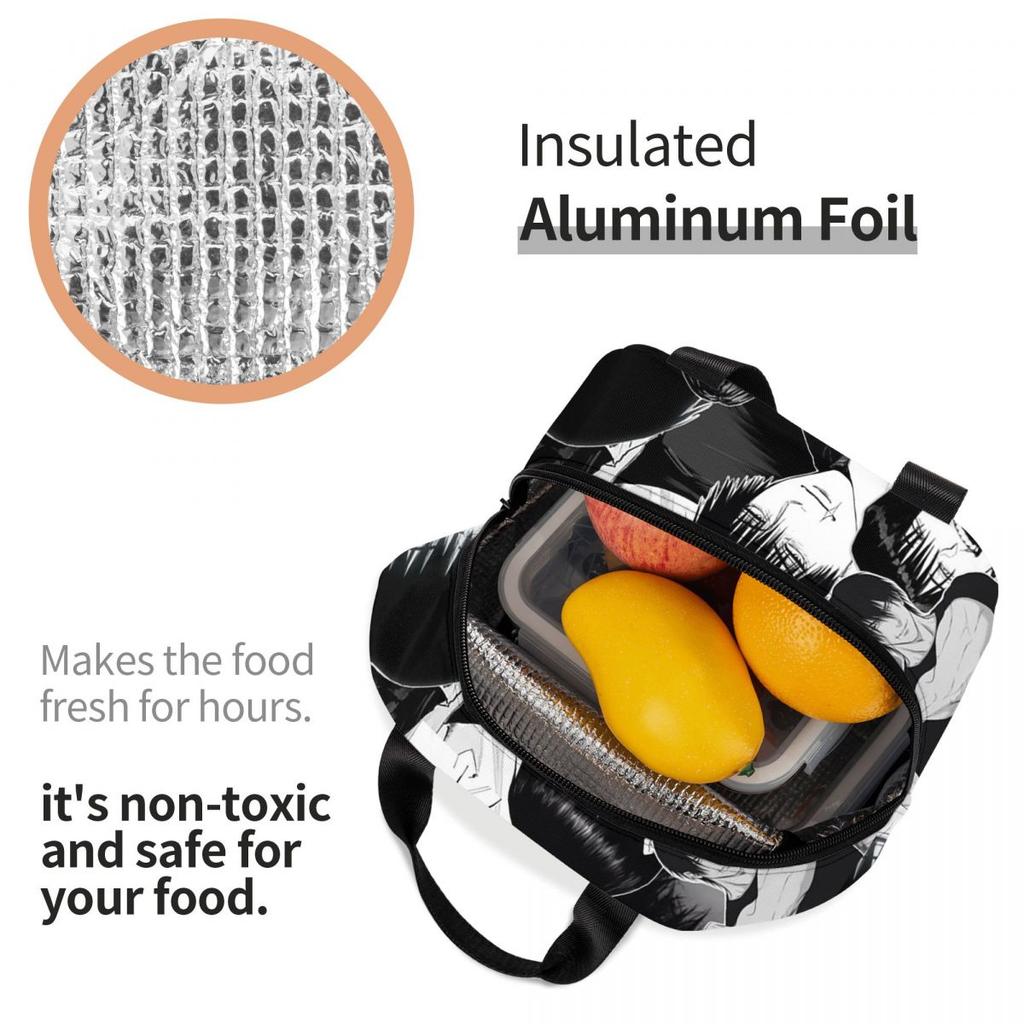 T-Toji Fushiguros Manga Knife Insulated Lunch Bag for Women Children Portable Food Boxes Thermal Lunch Box Tote