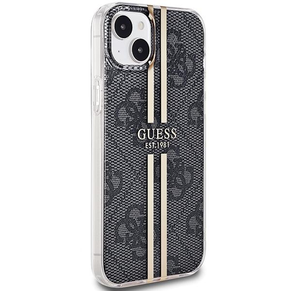 Guess Guhcp15Mh4Psegk Iphone 15 Plus / 14 Plus 6.7 Czarny/Black Hardcase Iml 4G Gold Stripe