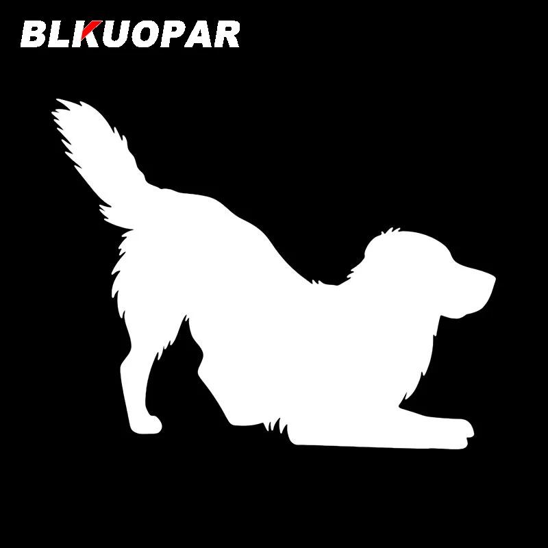 BLKUOPAR Golden Retriever Dog Silhouette Car Stickers Cute Animal Decal Sunscreen Die Cut Windshield Laptop Car Goods