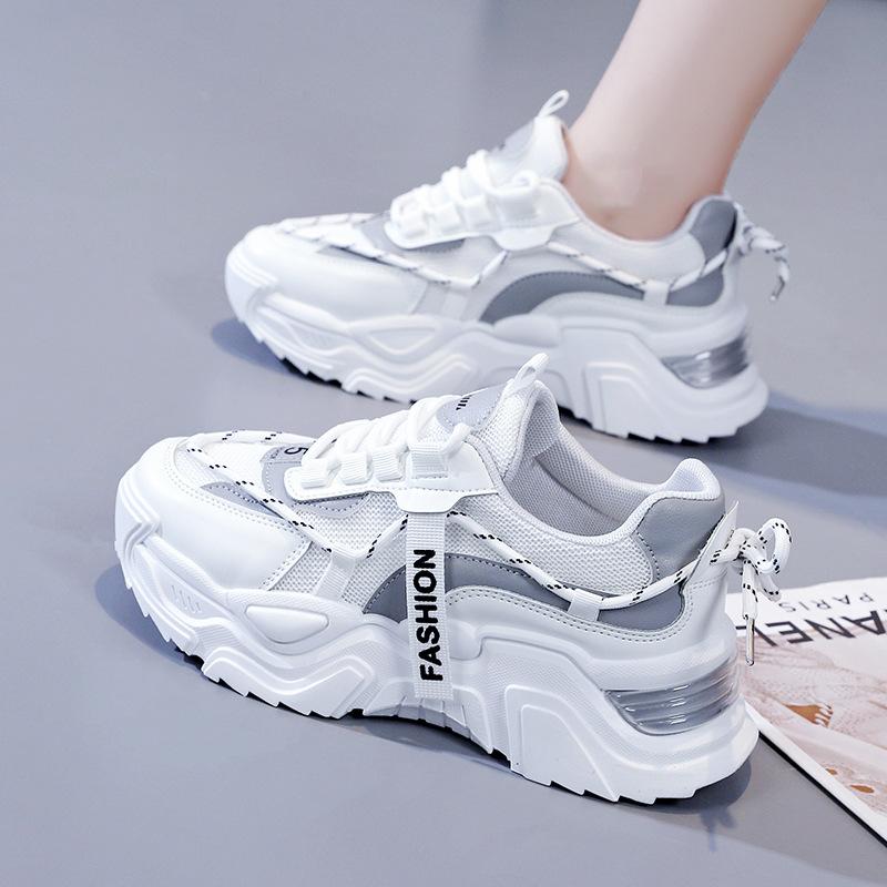 Korejská verze Tatínek Boty Dámské Podzimní Nové Prodyšné Studentské Sportovní Boty Dámské Ležérní Vyvýšené Boty