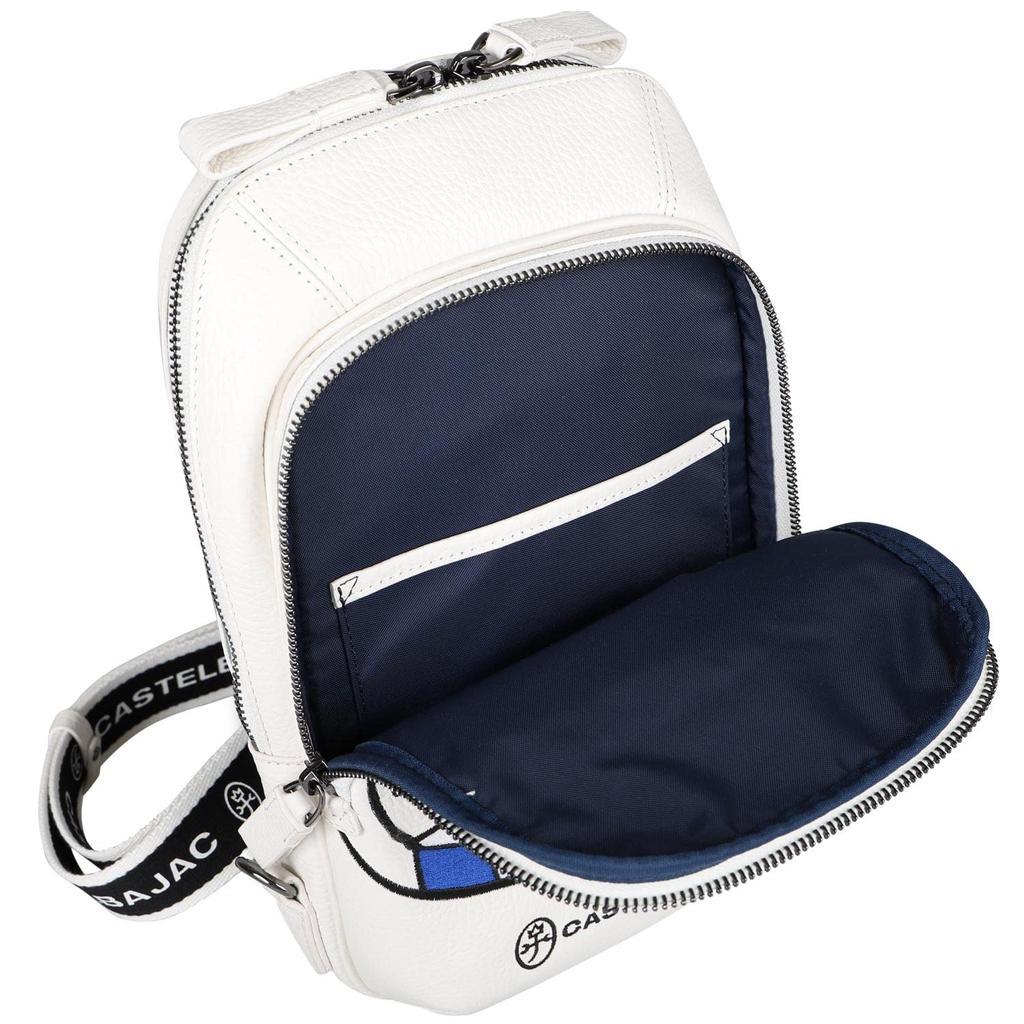 CASTELBAJAC LINK SERIES ONE SHOULDER BAG, Genuine Leather Shoulder Bagbody Bag, Men's and Women's, 30912, White